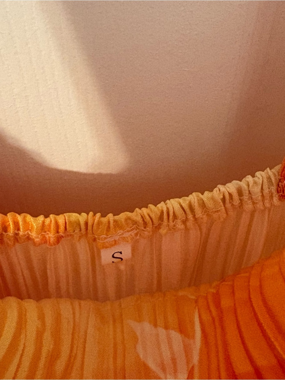 Orange & Yellow Hawaiian Pleated Slip Dress - Picture 6 of 12